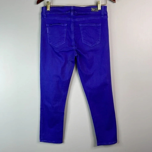 PAIGE Roxbury Purple Skinny Ankle Jeans Blue Pop of Colour Stretch USA Retro 29 - Picture 6 of 12